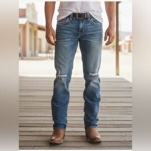 Silver Jeans Men's Distressed Bootcut Denim 34x30